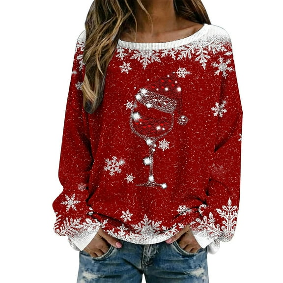 Womens Festive Knit Pullover Sweater Cozy Ribbed Texture Casual Winter Holiday Top Soft Yarn Fashion Crewneck