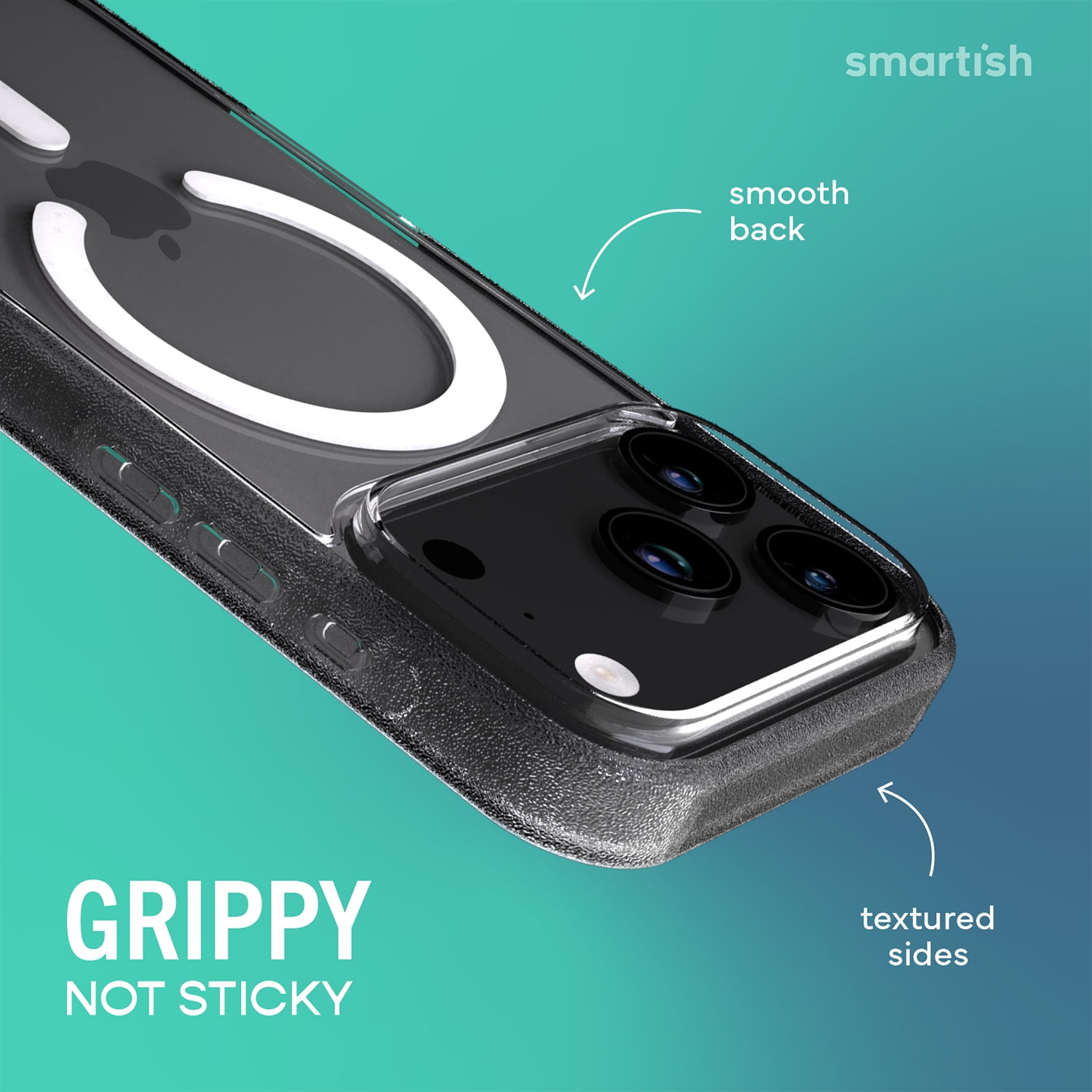 Smartish® iPhone 17 Pro MagSafe Clear Case - Gripmunk Magnetic Slim Case [Lightweight + Protective] Anti-Yellowing Thin Grip Clear Cover for Apple iPhone 17 Pro - Clearly Clear