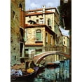 thumbnail image 2 of Borelli, Guido 12x14 Gold Ornate Wood Framed with Double Matting Museum Art Print Titled - rio degli squeri, 2 of 4
