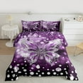 thumbnail image 2 of jejeloiu Cartoon Moth Butterfly Bedding Comforter Set,Chic Diamond Twin Comforter Sets,Purple Sliver Bedding Set For Kids,Super Cozy Room Decor Reversible,2pcs, 2 of 8