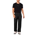 thumbnail image 2 of INSPIRE CHIC Sequin Pants for Men's Elastic Waist 70s Disco Costume Shiny Party Trousers 30 Black, 2 of 5