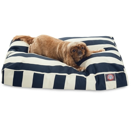Majestic Pet Vertical Stripe Rectangle Dog Bed - Navy Blue - Medium - M
