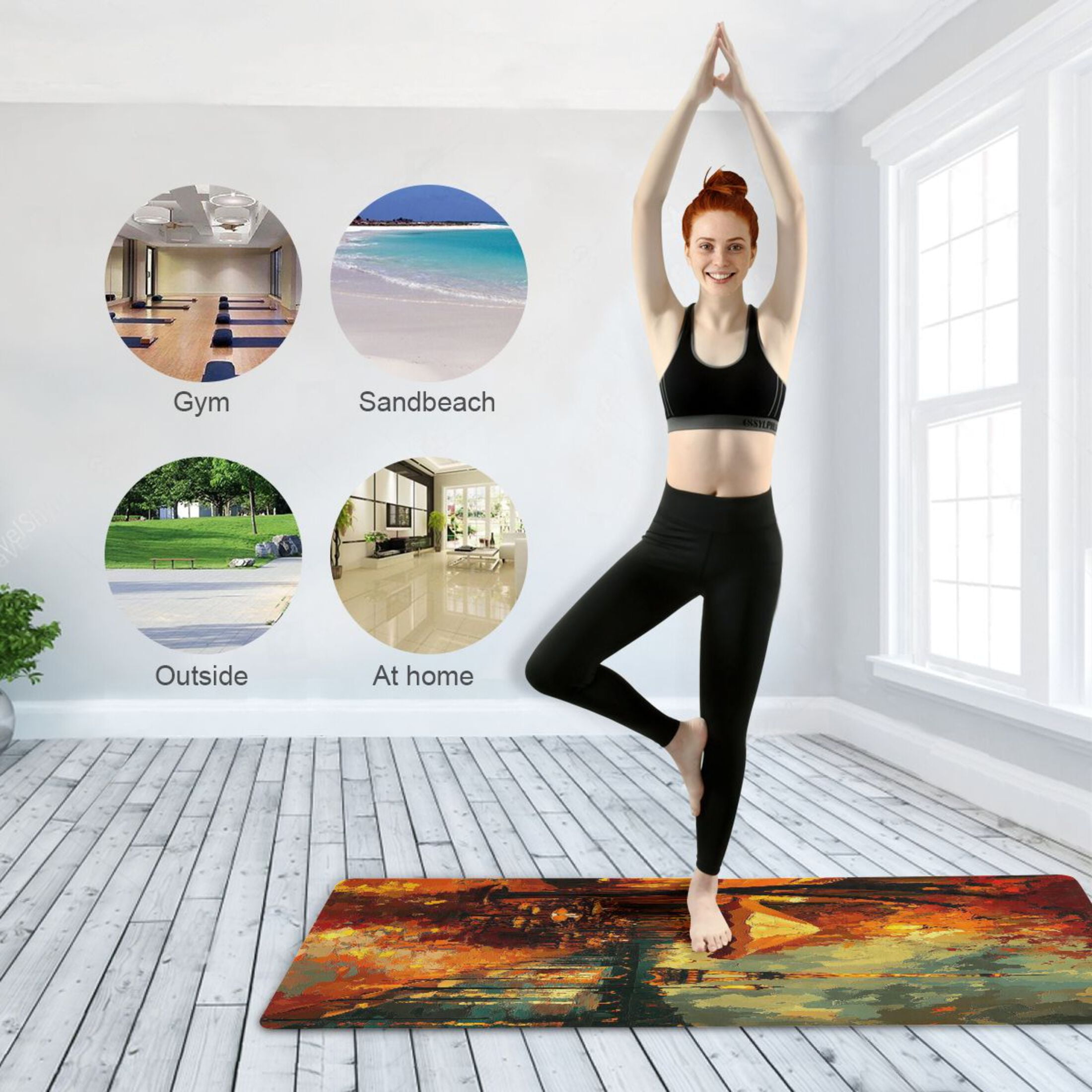 BZSMCE Yoga Mat Women Paris Street Evening Scene Fitness Mat
