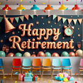 thumbnail image 5 of Colorful Design Happy Retirement Banner Decorative Elements Party Backdrop for Retirement Party Indoor Decoration Office Celebration, 5 of 7
