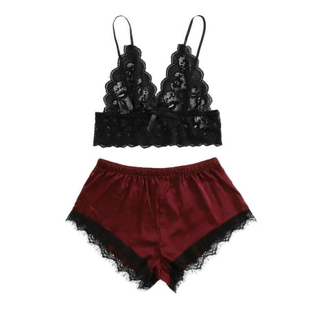 

Women s Pajamas Sets Satin Pajamas for Women Silk Pajamas Sexy Pajamas Lace Pajamas New Lingerie Underwear Sleepwear Underwear Pajamas Pajama Of 2 Burgundy Xxl Pjs For Women Teddy Lingerie7652