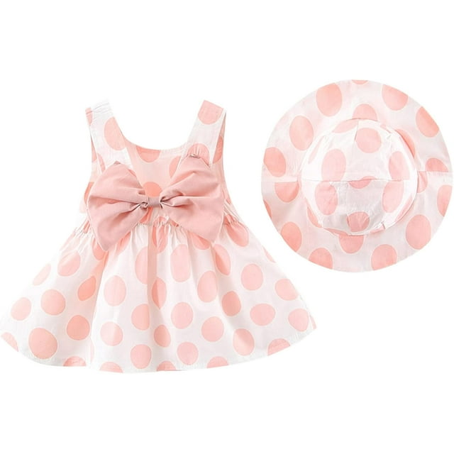 Girls' Dresses Designed Classic Dot Print Ruffles Beach Sun Dresses Funny Flattering and Versatile Vacation