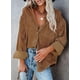 thumbnail image 3 of Camisas de pana con botones para mujer, blusas de manga larga estilo boyfriend, de gran tamaño, chaquetas informales con cuello$Camisas de pana para mujer, camisa de manga larga con, 3 of 6