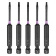 thumbnail image 1 of Uxcell 5pcs T8 Torx Impact Screwdriver Bit 1/4" Hex Shank 3" Long Magnetic No Hole, 1 of 7