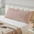 thumbnail image 4 of Pink Flowers Body Pillow Cover 20 x 60 Inch Decorative Pillow Cover Spring Botanical Vertical Stripes Beige Lumbar Pillowcase Seasonal Rectangle Cushion Case for Couch Sofa Bed Living Room, 4 of 9
