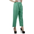 thumbnail image 3 of Moomaya Solid Color Elastic Waist Pants Cotton Narrow Fit Straight Women Pants For Kurti, 3 of 6