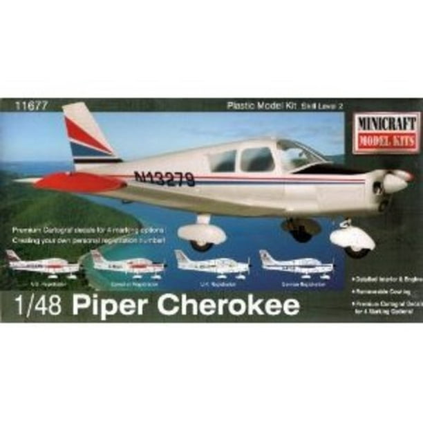 Minicraft Piper Cherokee Airplane Model Kit (1/48 Scale) MultiColored