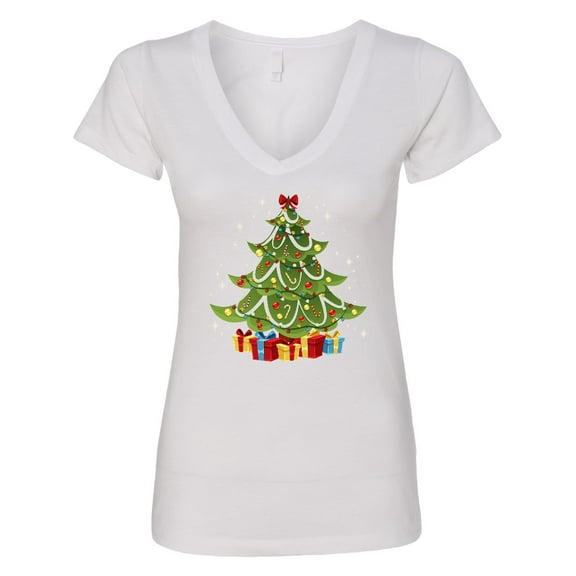 Inktastic Christmas Tree Women's V-Neck T-Shirt