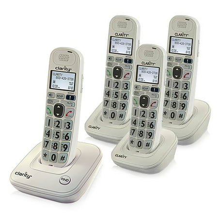 Clarity D702 Mild Hearing Loss Cordless Phone with (3) D702HS Expandable (Best Cell Phone For Hearing Impaired)