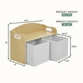 thumbnail image 5 of Evolur Playthings Storage Bench, Natural White, 5 of 7