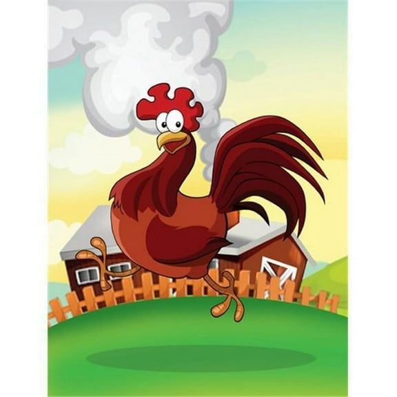 Rooster Chicken on the Run Flag Garden Size