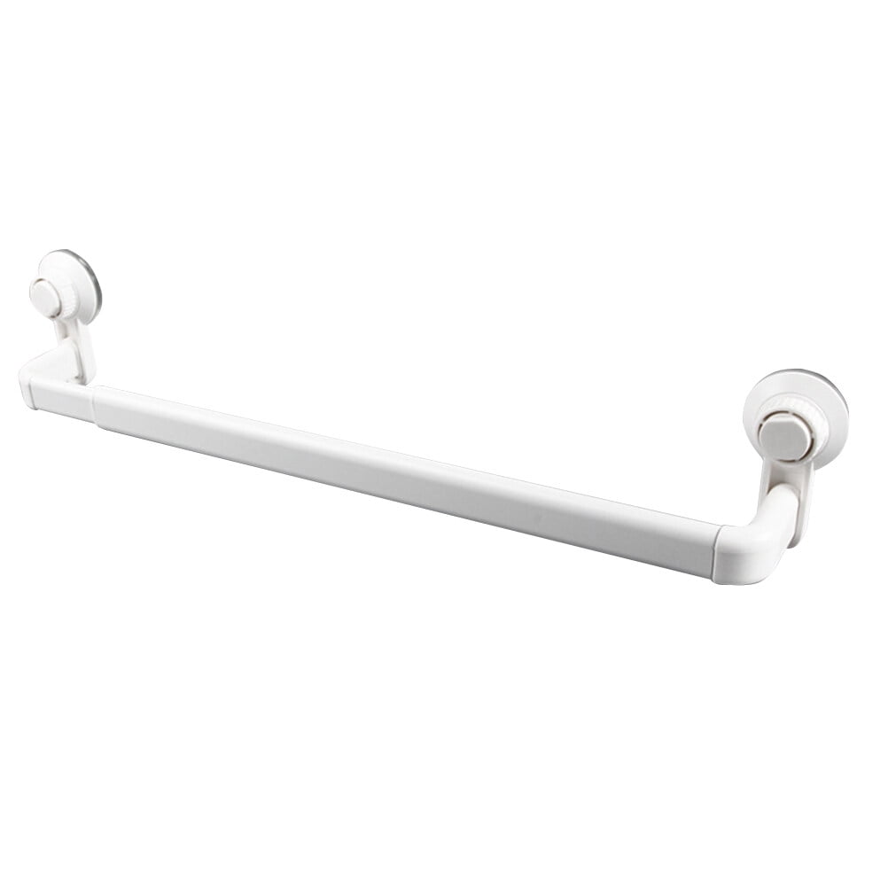 Vacuum Cup Towel Rack Towel Rod Bathroom Towel Hanger for Bathroom Kitchen (White)