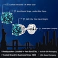 thumbnail image 2 of Gem Stone King 14K White Gold London Blue Topaz Screwback Stud Earrings for Women Men (2.20 Cttw, Gemstone Birthstone, Round 6MM), 2 of 5