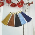 thumbnail image 3 of U8MO 2pcs 3'' Polyester Copper Cap Earrings Tassel Trim Pendant Jewelry Making DIY-4# yellow-2pcs, 3 of 7