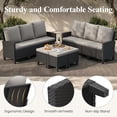 thumbnail image 4 of ELPOSUN Outdoor Patio Sectional 3-Seater Sofa Set of 2,6 Pieces All Weather Wicker Patio Furniture Set High Back Patio Couch with Ottomans for Porch,Garden,Backyard,Black&Gray, 4 of 8