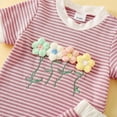 thumbnail image 3 of Sopiago Toddler Girl Summer Outfits Baby Girl Embroidered Flowers Short Sleeve T Shirts Shorts Set Cute Baby Clothes for Girls Red,9-12 Months, 3 of 6