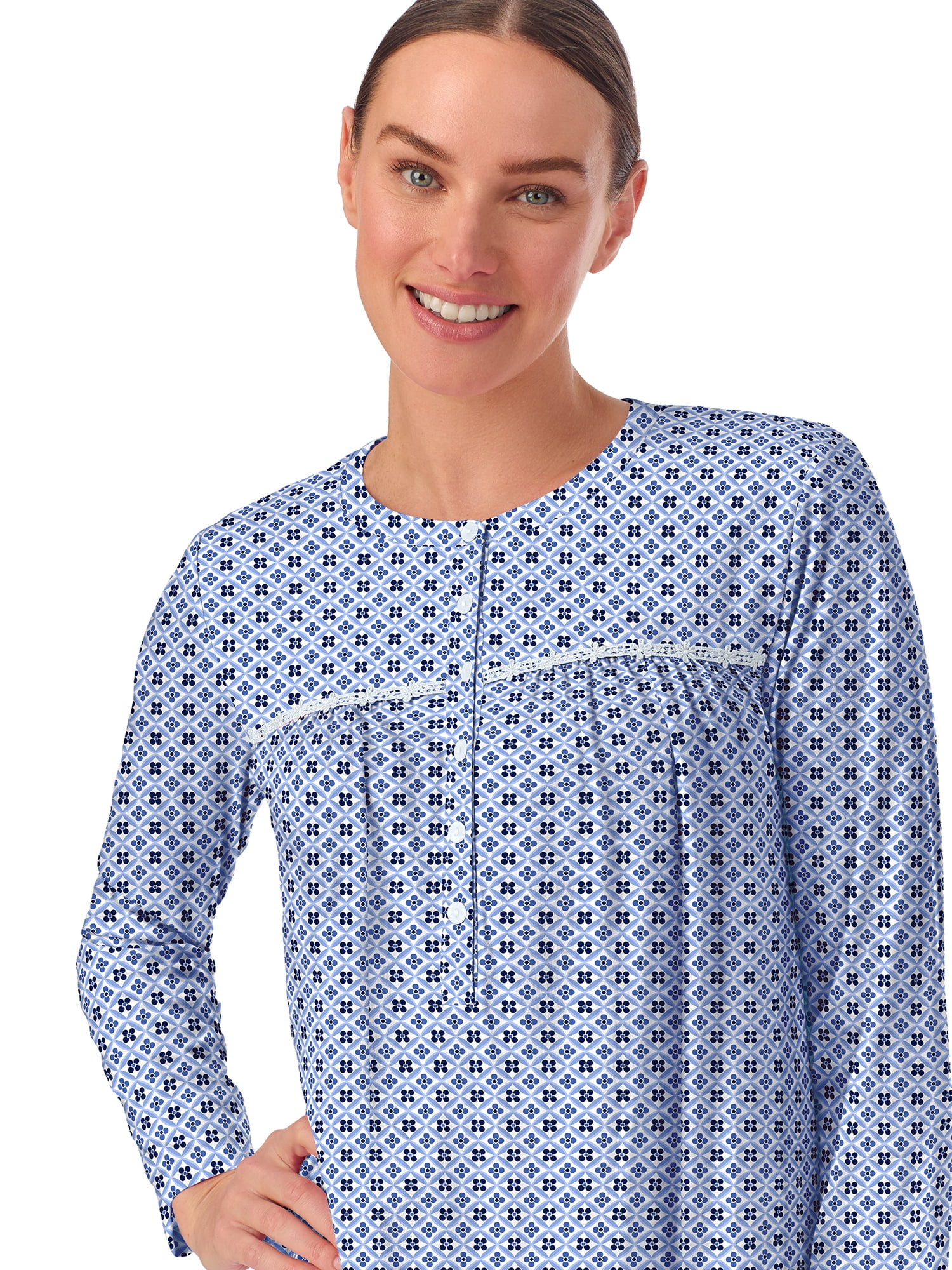 Aria Women’s 100% Cotton Long Sleeve Ballet Nightgown, Sizes XS-5X