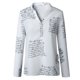 thumbnail image 4 of Gibobby Playeras Mujer Camiseta Manga V Blusa larga Botón Cuello Tops Mujeres Impresión Letras Blusa de mujer（Blanco， M), 4 of 5