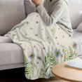 thumbnail image 3 of Spring Botanical Blanket Soft Cozy Warm Throw Blanket for Couch, Plush Fuzzy Flannel Fleece Blankets for Sofa, Rustic Pastoral Daisy Leaves Burlap Bed Blankets Lightweight Gifts for Women, 32"x48", 3 of 9