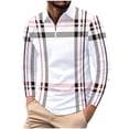 thumbnail image 2 of Blusa y camisa de manga larga con cuello vuelto para hombre, informal, con estampado, de manga larga, con solapa y media cremallera, deportiva, de poliéster., 2 of 5