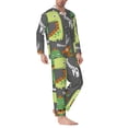 thumbnail image 2 of Kdxio Cartoon Dinosaurs Men’s Pajama Set Pajamas For Men 2 Piece PJ Set with Men Pajama Pants and Long Sleeve T-Shirt Lounge Set-Large, 2 of 7