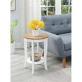 thumbnail image 1 of Pemberly Row Table d'Appoint Ronde en Blanc et Bois Naturel, 1 of 3