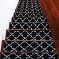 thumbnail image 1 of Stair Treads Trellisville Collection Contemporary, Cozy, Vibrant and Soft Stair Treads, 9'' x 28'', Black & White, Pack of 10 [100% Polypropylene], 1 of 6