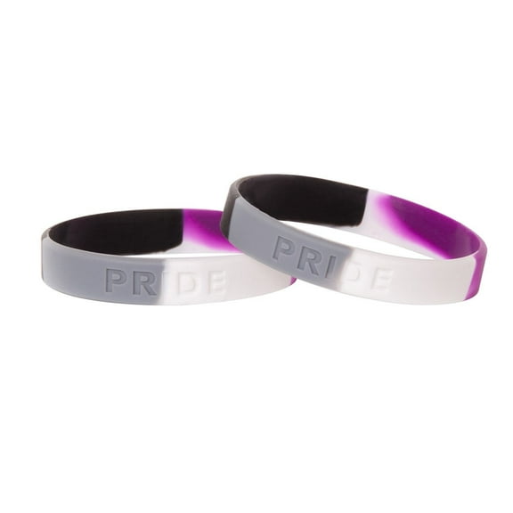 Bulk Asexual Flag Gay PRIDE Silicone Bracelets 25 Packs