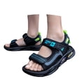 thumbnail image 3 of Gyujnb Boys Open Toe Sport Sandals Adjustable Strap Breathable Casual Outdoor Beach Shoes Flat Heel (Boys),12-12.5 Years, 3 of 7