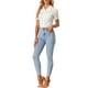 thumbnail image 2 of BLUSA DE COLLAR ELEGANTE PARA MUJERES CHIC DE CORTO MANGA, CAMISA SATINADA DE BOTONES PARA TRABAJO EN OFICINA, TALLA XL, BLANCA, 2 of 5