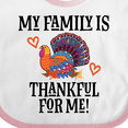 thumbnail image 4 of Inktastic Thanksgiving Turkey Family is Thankful for Me Boys or Girls Baby Bib, 4 of 4
