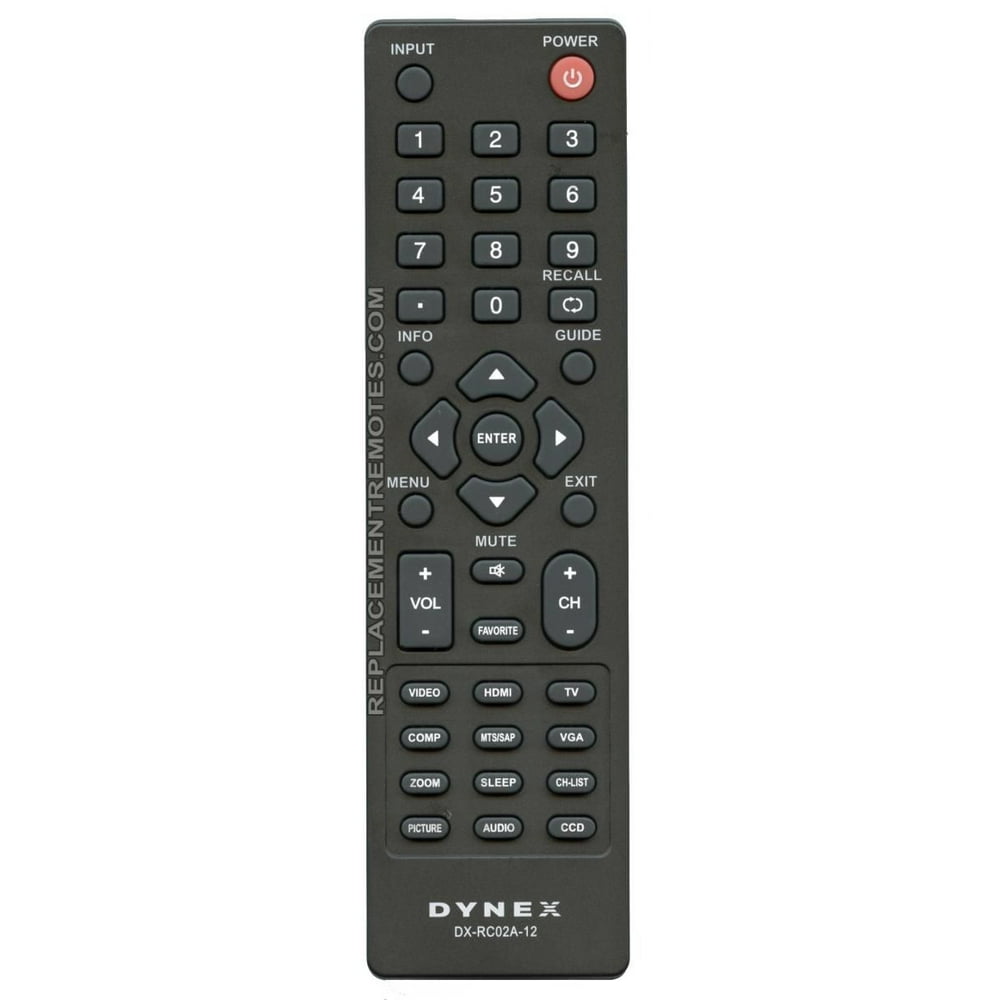 Dynex DXRC02A12 (p/n 098GRABDUNEDYJ) TV Remote Control (new) Walmart