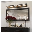 thumbnail image 2 of 34" LED Vanity Light - Black 5-Light Bathroom Wall Sconce, Dimmable Modern Wall Fixture, Iron & Acrylic, Mirror Lighting for Dressing Room, 2 of 6