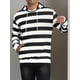 thumbnail image 5 of SUDADERAS DE HOMBRE INSPIRE CHIC con Rayas, Capucha, Bolsillo Frontal, Mangas Largas, Sudaderas Pullover 2XL Negro Blanco, 5 of 6