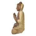thumbnail image 6 of Acacia Wood Large Meditating Buddha Gautama Amitabha In Prayer Statue 21"H, 6 of 9