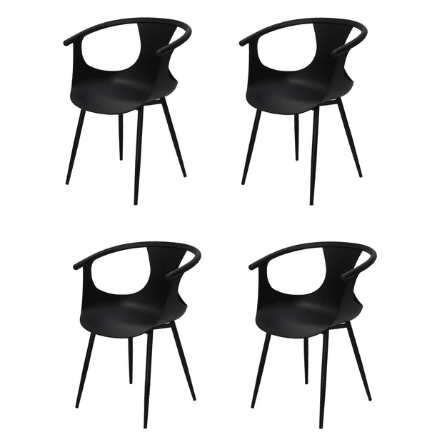 Juego de 4 Sillas Minimalista Nórdico Catanzaro Madera Ergonómica Moderna Mundo In SILL0903658NEGRO
