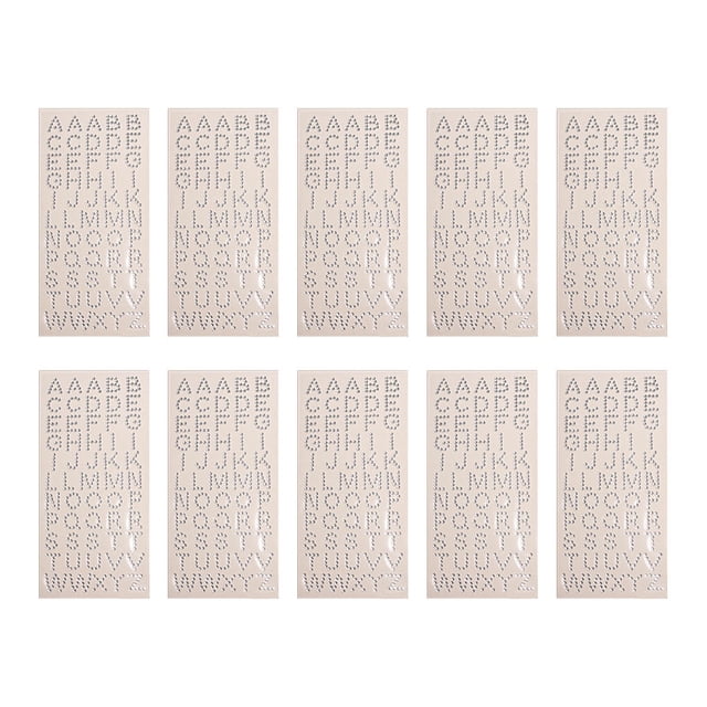 10 Sheets English Letters Sticker Adhesive Ornament Numbers Decals Three-dimensional Acrylic Label Gift Computer Supply Rhinestone Letters