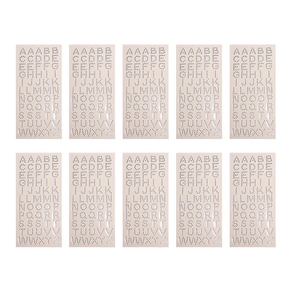 10 Sheets English Letters Sticker Adhesive Ornament Numbers Decals Three-dimensional Acrylic Label Gift Computer Supply Rhinestone Letters