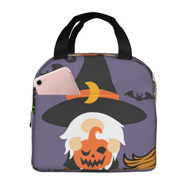 Easygdp Halloween Gnomes Bolsa Térmica Premium - Tela Oxford Impermeable, Gran Capacidad, Bolsillo Frontal, Unisex para Trabajo, Escuela, Actividades al Aire Libre y Picnics
