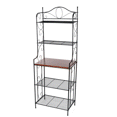 Novashion 4/5 Tier Kitchen Bakers Rack, Rustic Wood and Metal Standing
