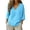 Sky Blue, variant on Linen Shirts for Women Cute Summer Tunic V Neck 3/4 Sleeve Plain Tops Loose Casual Fit Flowy Boho Vacation Beach Gauze Shirts by Awwp Coffee 3Xl