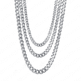 thumbnail image 5 of Collar de acero inoxidable chapado en oro de 18 quilates con cadena cubana esmerilada de doble cara para hombres, 5 of 5