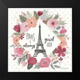 thumbnail image 2 of Marshall, Laura 12x12 Black Modern Framed Museum Art Print Titled - Paris is Blooming IV, 2 of 5