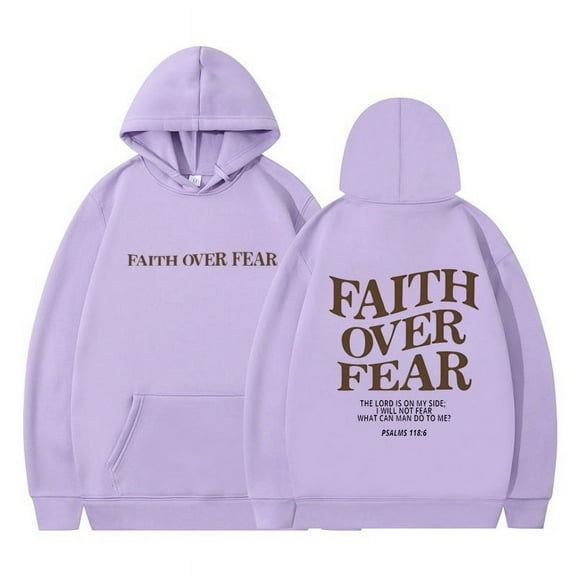 2024 Faith Over Fear Christian Hoodie Christian Sweatshirt Jesus Hoodie Trendy Hoodie Bible Verse Shirt Unisex Aesthetic Clothes