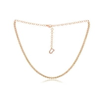 Diana M 14 Kt Rose Gold, 14" Diamond Choker Necklace Featuring 1.03 Cts Tw Round Diamonds