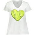 thumbnail image 3 of Inktastic Tennis Ball in Heart Women's Plus Size V-Neck T-Shirt, 3 of 5